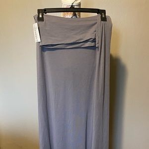 SOLID Gray Maxi Skirt